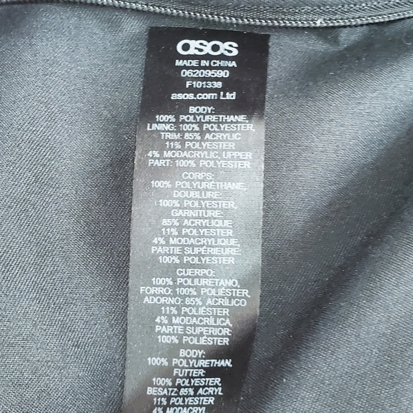 ASOS Black Satchel Vegan Leather and Faux Suede Bag Purse - Picture 11 of 11